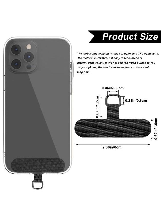 CKANDAY 8 Pack Phone Tether Tabs, 8 Colors Universal Cell Phone Lanyard Fabric Canvas Patch Pad Sticker Anti-Lost Attachment Hanging Metal Ring Replacement for Smartphone Mobile Safety Wrist Neck Strap  - Image 2