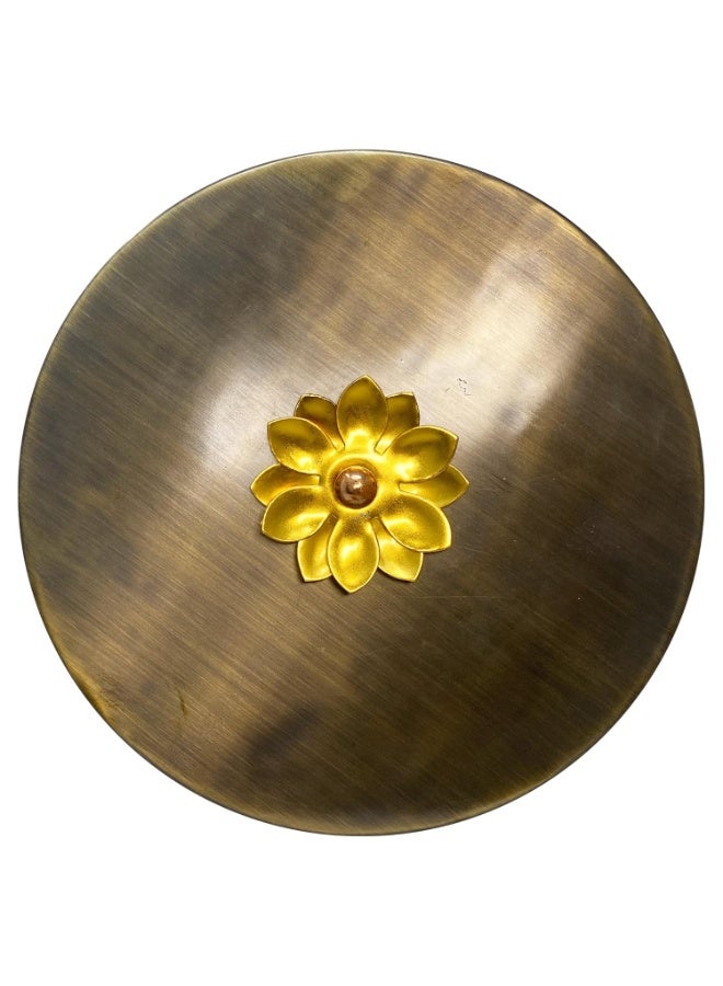 Rock Tawa Brass Spice Box with Flower on Top - Image 1