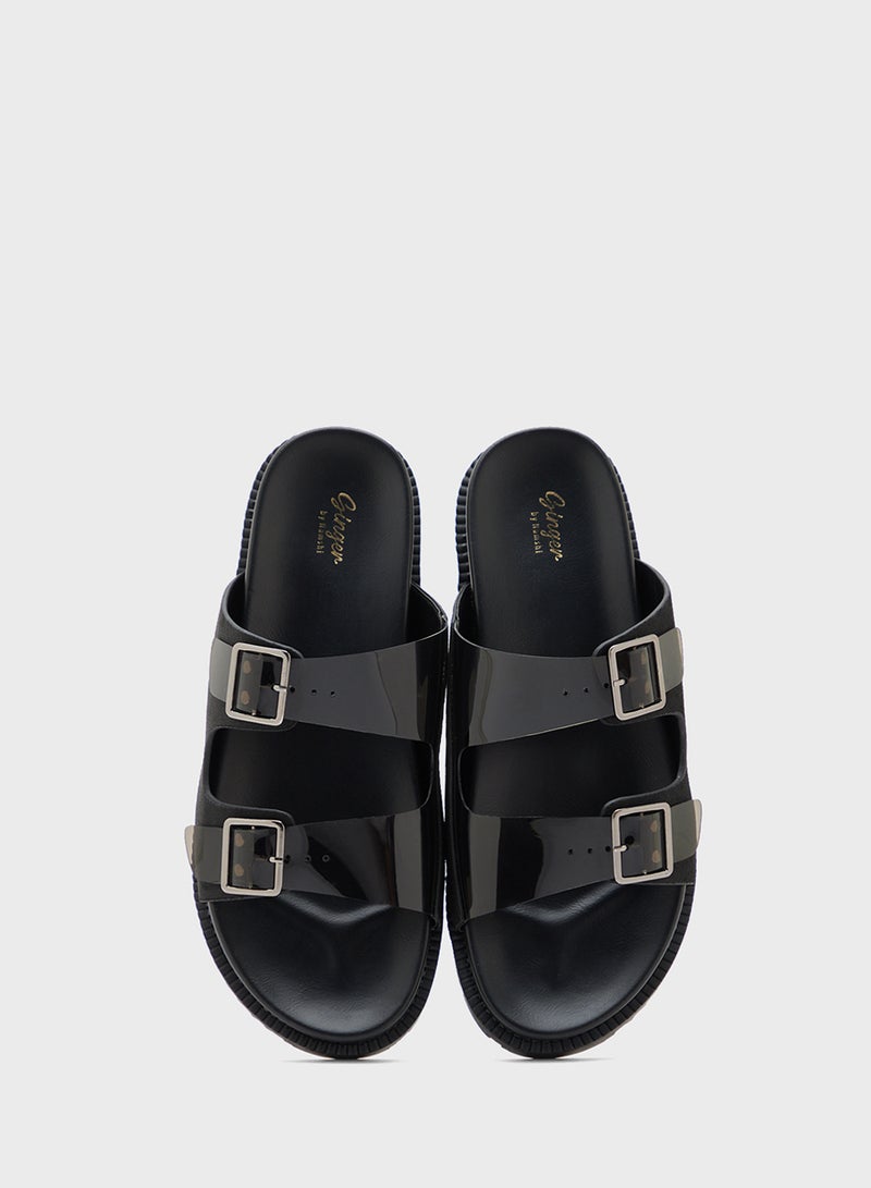 Ginger Double Strap Persplex  Flat Sandal - Image 3
