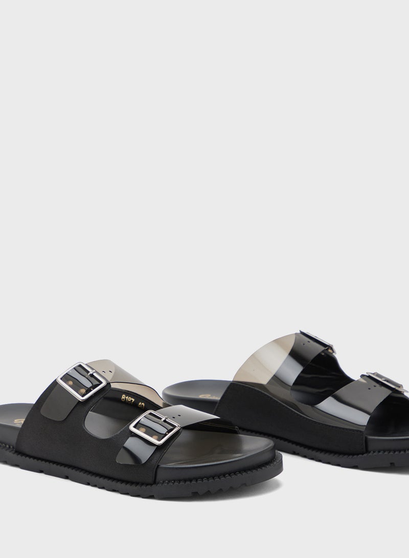 Ginger Double Strap Persplex  Flat Sandal - Image 4