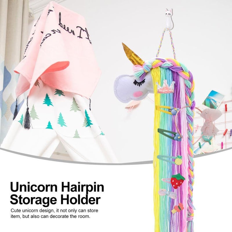 Unicorn Hair Clip Organizer Storage Belt Barrette Holder For Girls Pink - Image 4