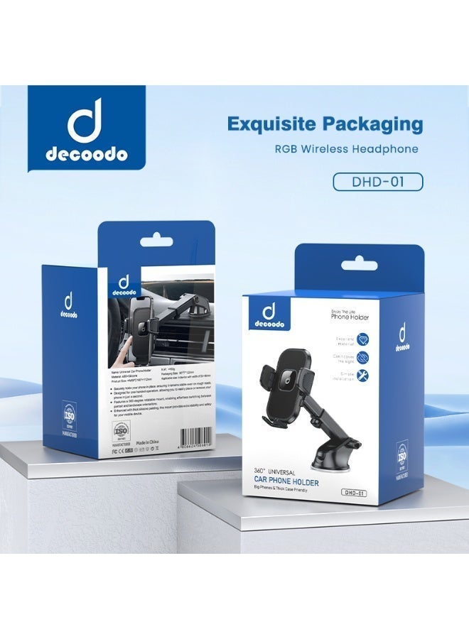 Decoodo DHD-01 Adjustable Portable Car phone Holder – Foldable, Anti-Slip, Stable Stand for Smartphones - Image 4