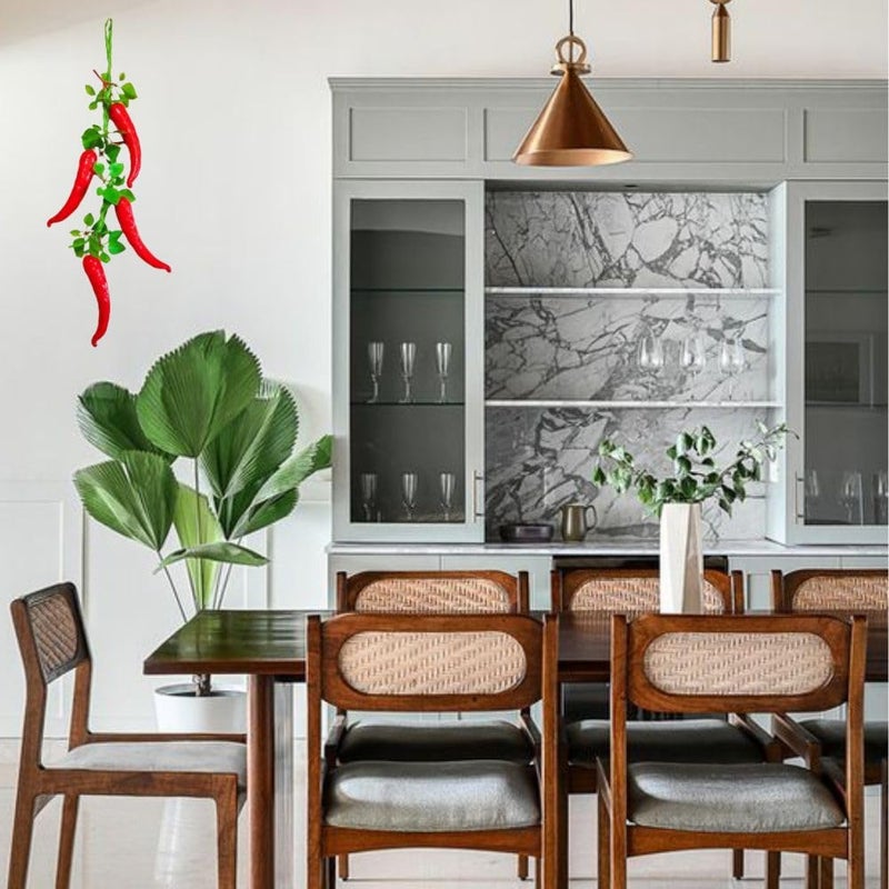 SINGAA Artificial Chilli Pepper Vegetable Hanging String for Home Indoor, Outdoor, Garden, Fruitshop, Stage, Photography, Decoration and Teaching Material (Pack of 2) 60 CM - Image 4