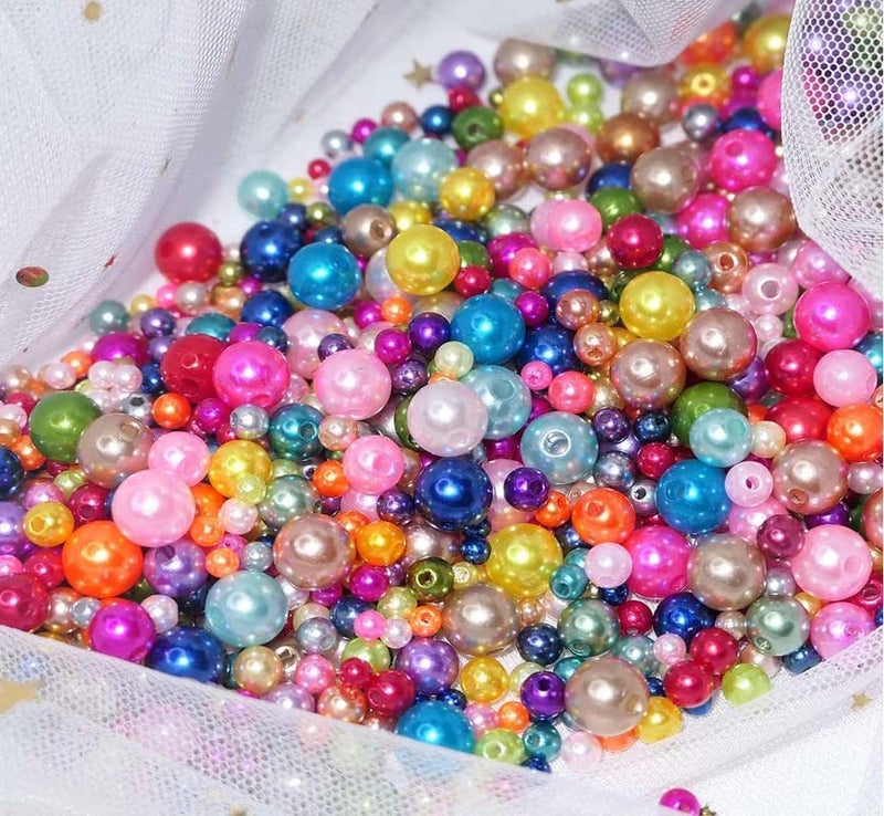 DIY Crafts 1000 Pcs, Mixed, Pearl Beads, Colors Multicolor Pearl Beads Loose Pearls for Holes Jewelry Making, Small Pearl Filler Beads for Crafting Bracelet Necklace E (1000 Pcs, Mixed) - Image 4