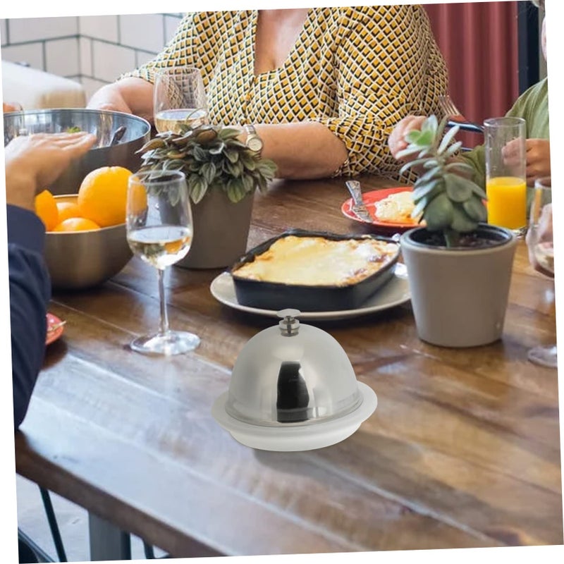 White Ceramic Butter Dish with Lid Heat Preserving Easy Clean Kitchen Tableware - Image 4