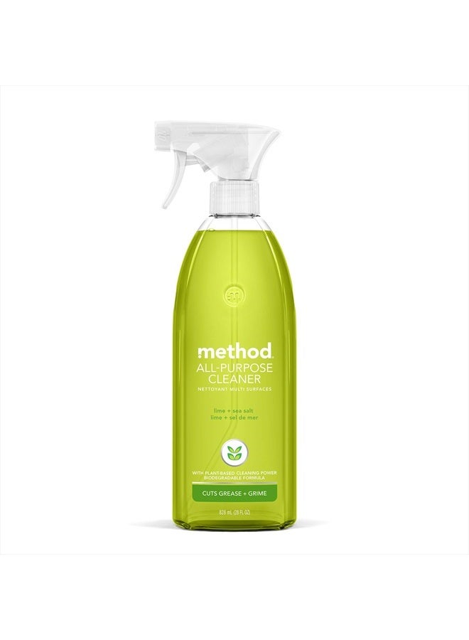 Method All-Purpose Cleaner Spray, Lime + Sea Salt, Plant-Based and Biodegradable Formula Perfect for Most Counters, Tiles, Stone, and More, 28 oz Spray Bottles, (Pack of 1) - Image 1