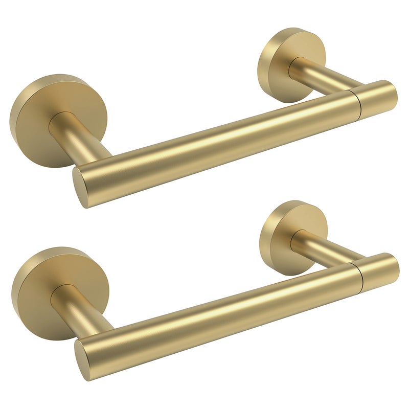 RARXTR Gold 2 Pack Toilet Paper Holder SUS304 Stainless Steel Double Post Pivoting Toilet Paper Roll Holder Wall Mounted Toilet Tissue Holder for Commercial Bathroom RV - Image 1