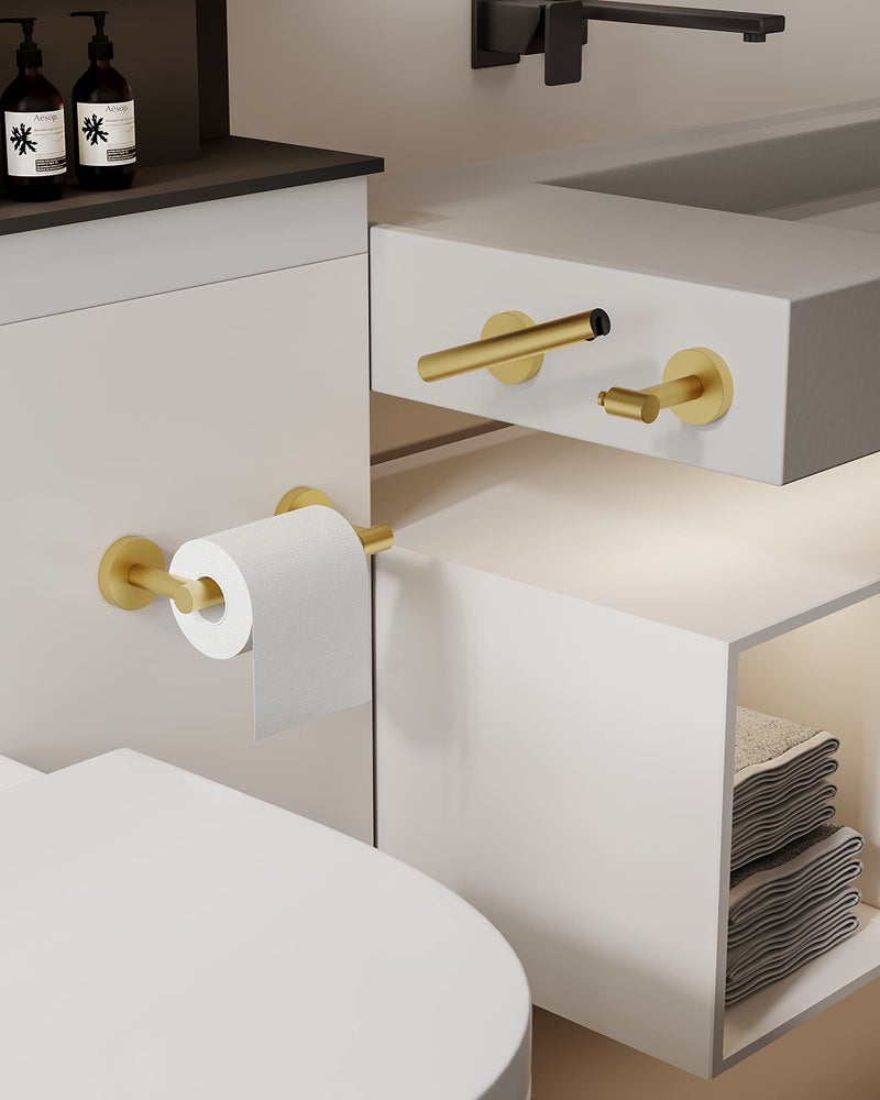 RARXTR Gold 2 Pack Toilet Paper Holder SUS304 Stainless Steel Double Post Pivoting Toilet Paper Roll Holder Wall Mounted Toilet Tissue Holder for Commercial Bathroom RV - Image 3