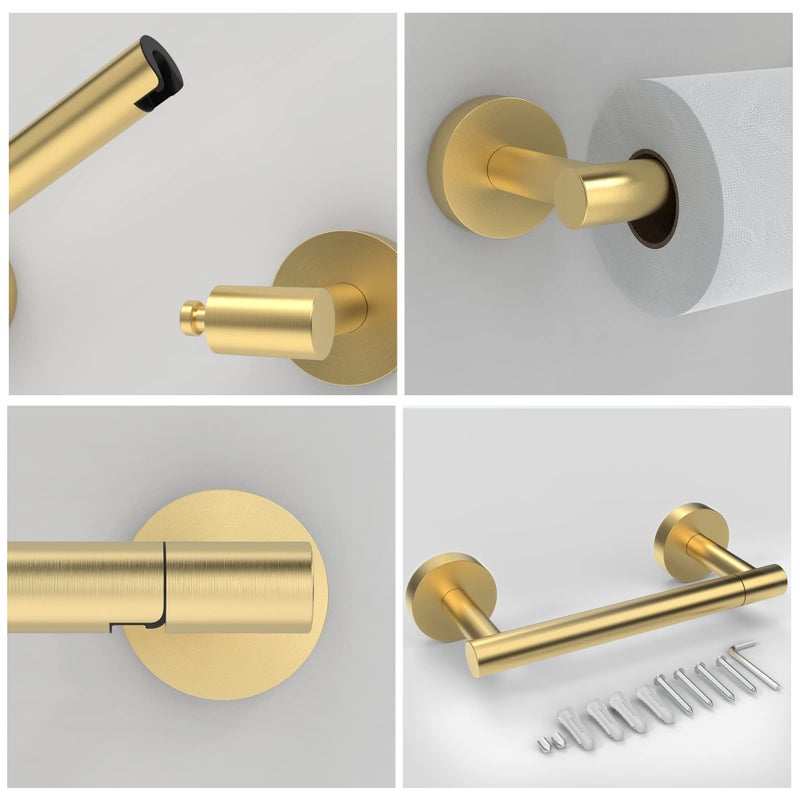 RARXTR Gold 2 Pack Toilet Paper Holder SUS304 Stainless Steel Double Post Pivoting Toilet Paper Roll Holder Wall Mounted Toilet Tissue Holder for Commercial Bathroom RV - Image 5