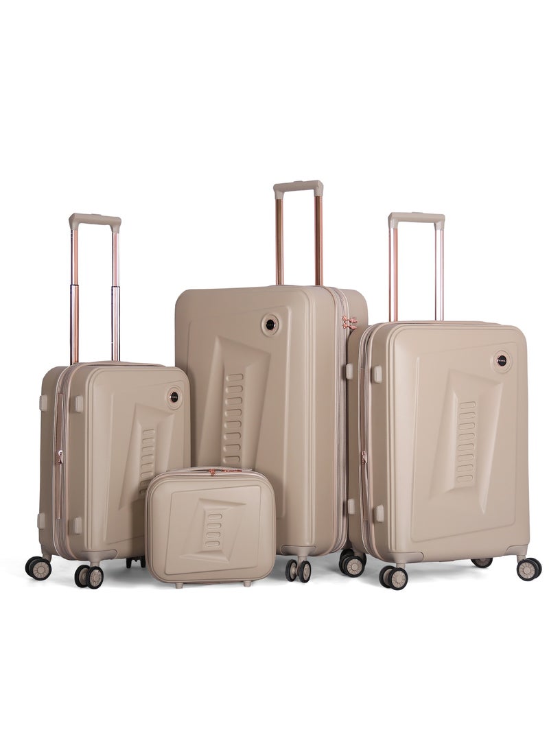 Fancl - Fancl Hardshell Luggage Trolley 4 pcs Set,Beige - Image 1