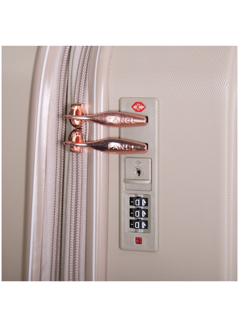 Fancl - Fancl Hardshell Luggage Trolley 4 pcs Set,Beige - Image 1