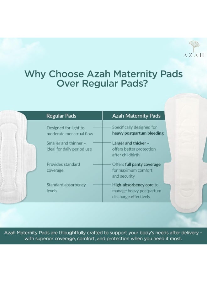 Azah Maternity Pads after Delivery [Pack of 25] | XXXL Sanitary Napkins for Women after Delivery | Leak Proof Sanitary Pads for Women | For Postpartum Flow, Urine Incontinence, Ultra Heavy Flow - Image 2
