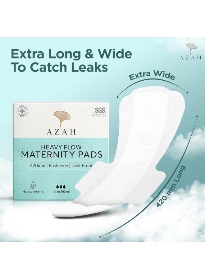 Azah Maternity Pads after Delivery [Pack of 25] | XXXL Sanitary Napkins for Women after Delivery | Leak Proof Sanitary Pads for Women | For Postpartum Flow, Urine Incontinence, Ultra Heavy Flow - Image 3
