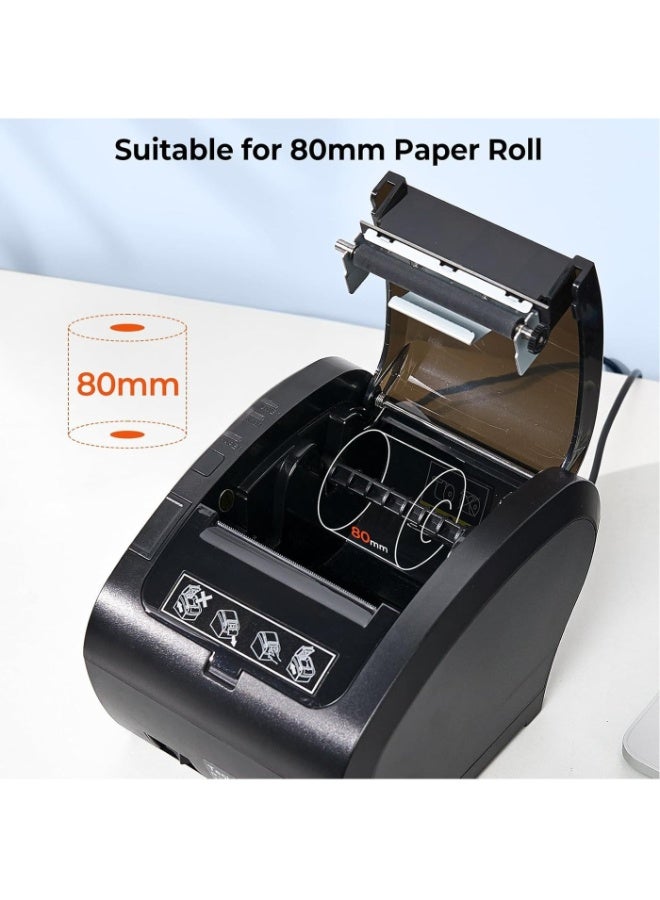 ZYWELL Bluetooth Thermal Receipt Printer, USB Bill Printer, 80mm Thermal POS Printer, Thermal Printer with USB Serial Ethernet, Bluetooth, Support Android Windows PC iOS, Support 70+ Languages - Image 5