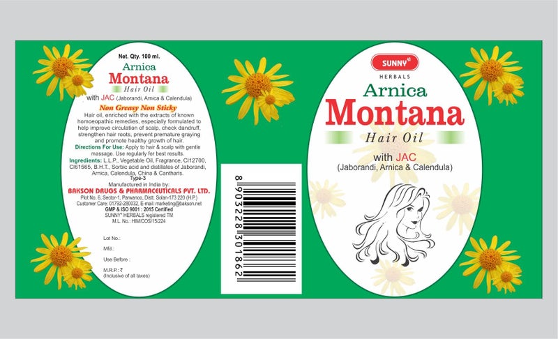 Sunny Herbals Arnica Montana Hair Oil | Improves Blood Circulation of Scalp, Checks Dandruff & Strengthens Hair Roots | Promotes Hair Growth | Unisex | All Hair Types | 200ml (Pack of 2) - Image 2