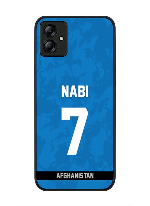 Rugged Black Edge Case for Samsung Galaxy A04, Slim fit Soft Case Flexible Rubber Edges Thin Cover - Player Name - Mohammad Nabi, Jersey Number- 7