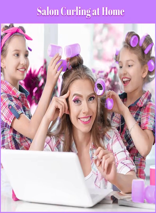 Scarlet Line Professional Velcro Hair Curling Rollers - Hairdressing Self Grip Plastic Curlers for Home and Salon Use - Image 5