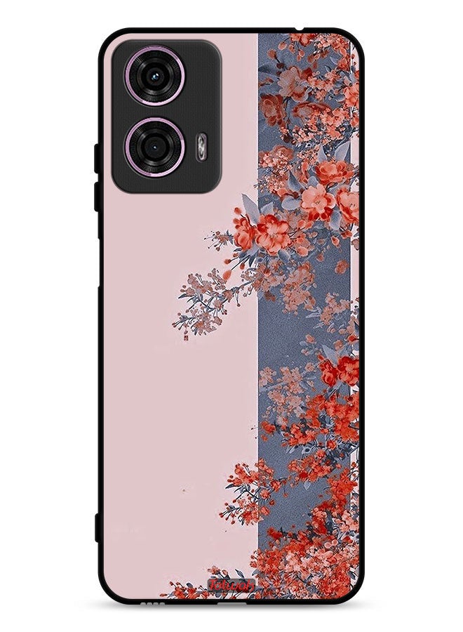 Tolwak Motorola Moto G24 4G Protective Case Cover Tree Leaves And Flowers Art - Image 1