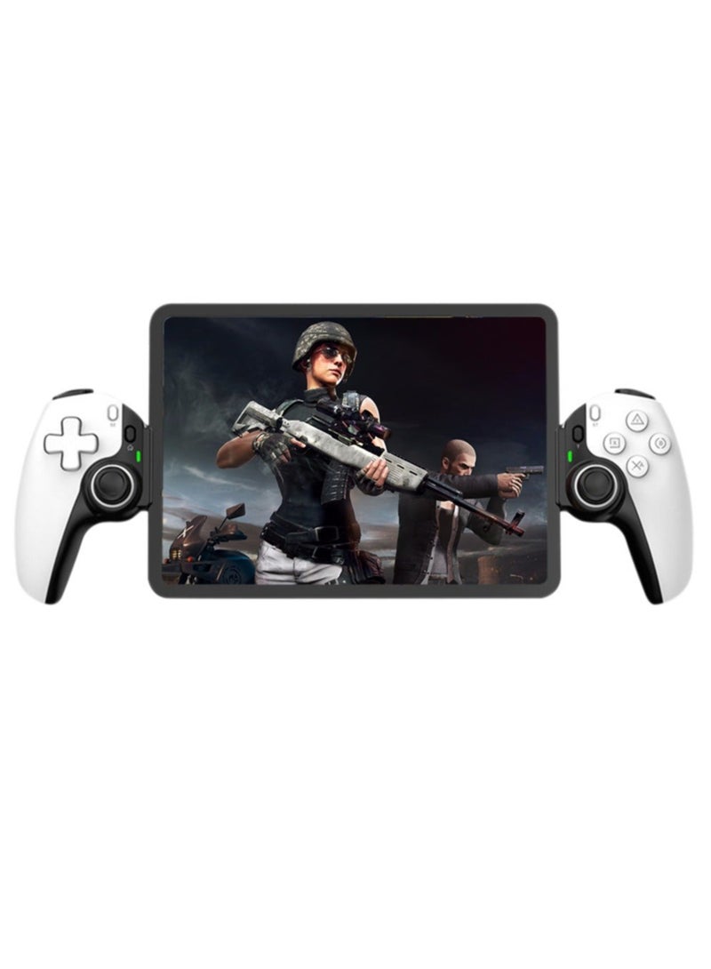 D9 Mobile Game Controller Telescopic Gamepad For Android IOS PS3 PS4 Switch ios HAll Joysitck with Turbo/6-axis Gyro/Vibration (White)