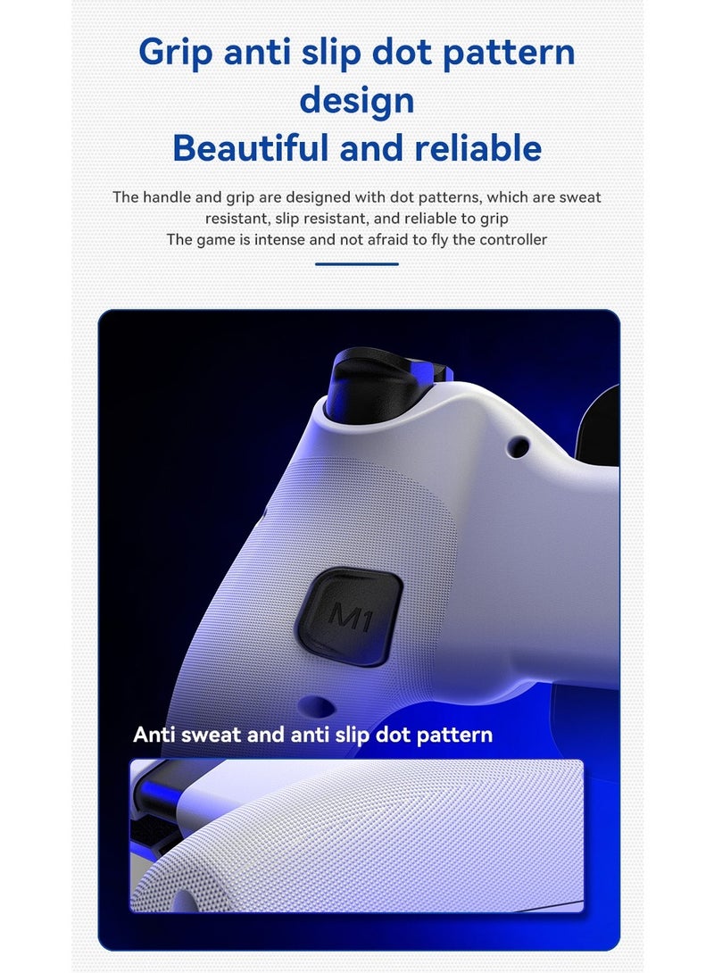 D9 Mobile Game Controller Telescopic Gamepad For Android IOS PS3 PS4 Switch ios HAll Joysitck with Turbo/6-axis Gyro/Vibration (White)