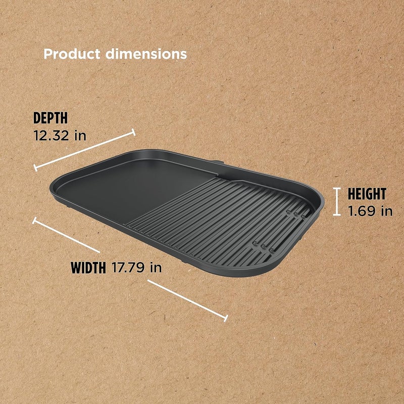 Ninja XSKGRDLXL Woodfire Grill Griddle Plate Compatible with OG800 and OG900 Series 2in1 Grill and Griddle Functionality Ceramic Nonstick Coating Black - Image 4
