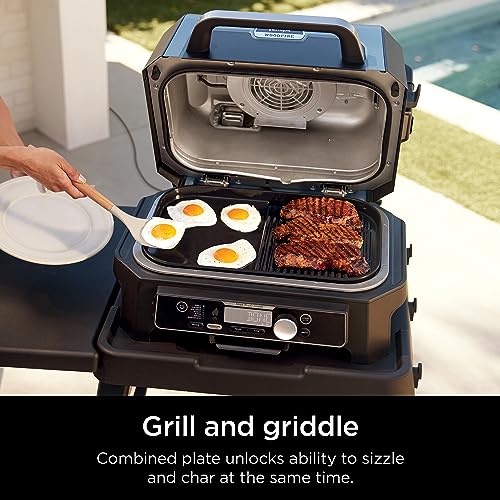 Ninja XSKGRDLXL Woodfire Grill Griddle Plate Compatible with OG800 and OG900 Series 2in1 Grill and Griddle Functionality Ceramic Nonstick Coating Black - Image 3