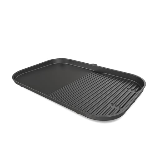 Ninja XSKGRDLXL Woodfire Grill Griddle Plate Compatible with OG800 and OG900 Series 2in1 Grill and Griddle Functionality Ceramic Nonstick Coating Black - Image 1