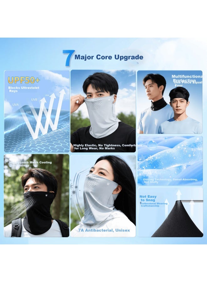 Kelme Sun Protection Face Mask With Ear Loops, Ice Silk Cycling Face Cover, Neck Gaiter, Magic Headscarf, Windproof Dustproof Mountaineering Gear For Men And Women - Image 1
