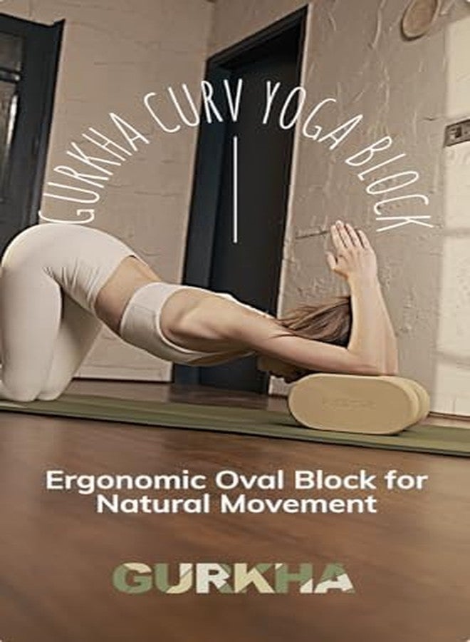 GURKHA Curv™ Yoga Block + Carry Bag | Set of 2 | Ergonomic Curved EVA Design for Natural Grip & Reduced Wrist Pressure | Premium Support for Strength, Balance & Stretching | 3x6x10 in (Deep Forest) - Image 2