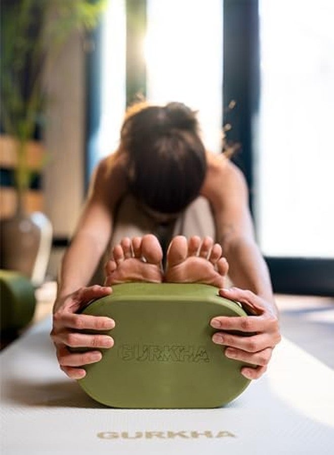 GURKHA Curv™ Yoga Block + Carry Bag | Set of 2 | Ergonomic Curved EVA Design for Natural Grip & Reduced Wrist Pressure | Premium Support for Strength, Balance & Stretching | 3x6x10 in (Deep Forest) - Image 4