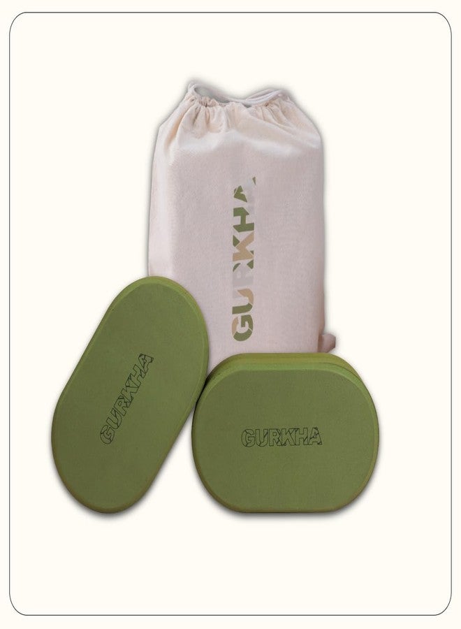 GURKHA Curv™ Yoga Block + Carry Bag | Set of 2 | Ergonomic Curved EVA Design for Natural Grip & Reduced Wrist Pressure | Premium Support for Strength, Balance & Stretching | 3x6x10 in (Deep Forest) - Image 1