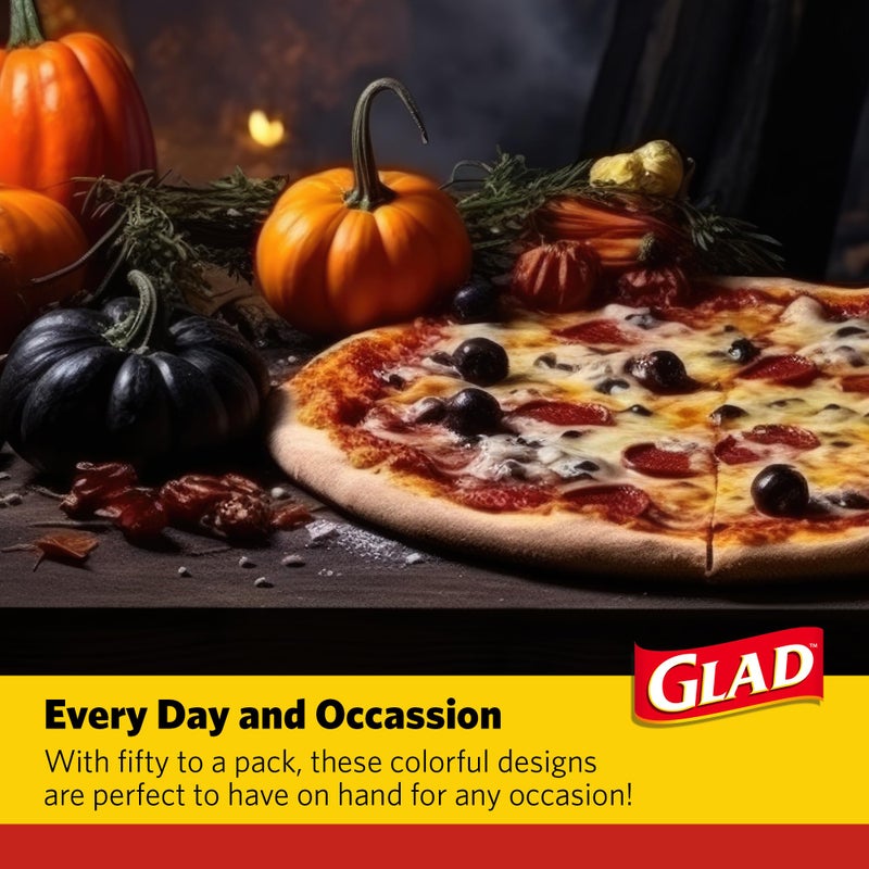 Glad أطباق ورقية قابلة للتصرف من جلاد يوميًا بتصميم أوراق خريفية | أطباق ورقية مقاومة للقطع وآمنة للاستخدام في الميكروويف لجميع الأطعمة والاستخدام اليومي | 10 بوصات 20 قطعة - Image 5