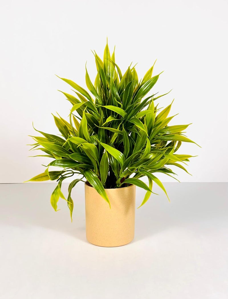 Dekorly Artificial Potted Plants, Artificial Plastic Eucalyptus Plants Small Indoor Potted Houseplants, Small Faux Plants for Home Decor Bathroom Office Farmhouse (Cylinder Brown Pot) - Image 5
