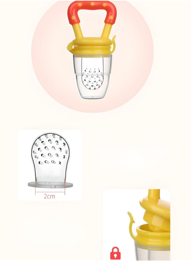 SARAOONT 2Pack Baby Fruit Food Feeder Silicone Nipple Fresh Pouches Teething Toy Aching Gums Pacifier Reusable Green Blue  - Image 5
