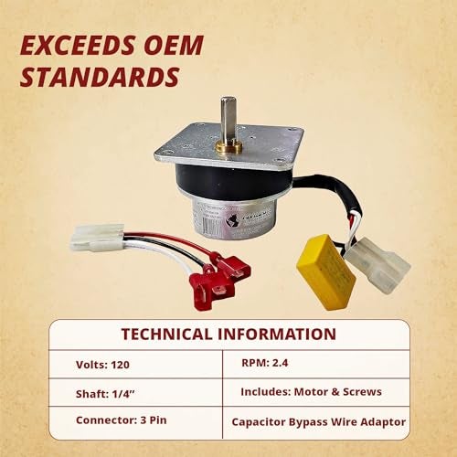 Pellethead Quadrafire Auger Feed Motor Replacement - Fits CAB50 PS35 PS50 Castile Classic Bay Contour Mt Vernon E2 FS Santa Fe Trekker - Part 812-4421 812-4420 - 3 Year Warranty - Image 2