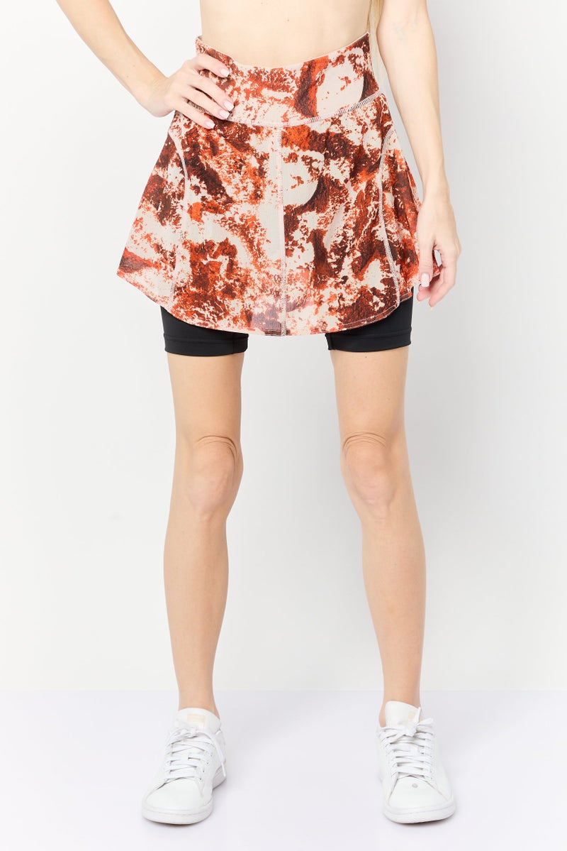 Adidas Women Sportswear Fit Tennis Skorts, Orange  - Image 1