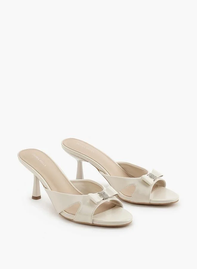 فلورا بيلا من شو إكسبرس Flora Bella Embellished Bow Slip-On Sandals With Flared Heel