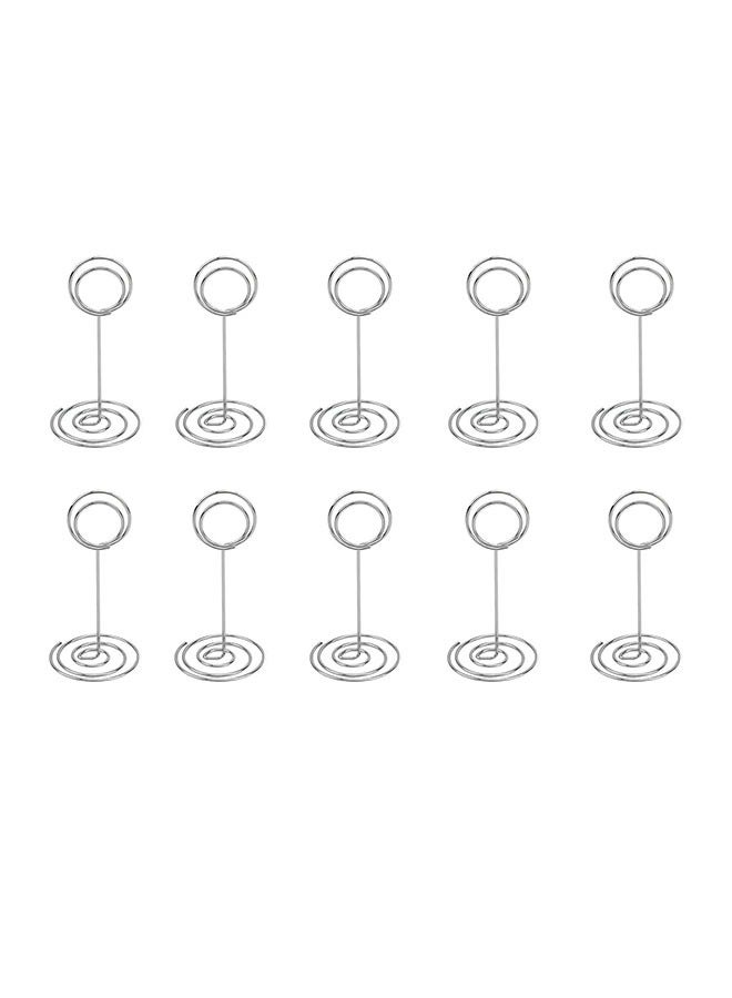 10pcs Table Number Holders, Silver Metal Stand Place Card Holder Table Memo Photo Picture Holder for Wedding Baby Shower, 3.35inch - Image 1