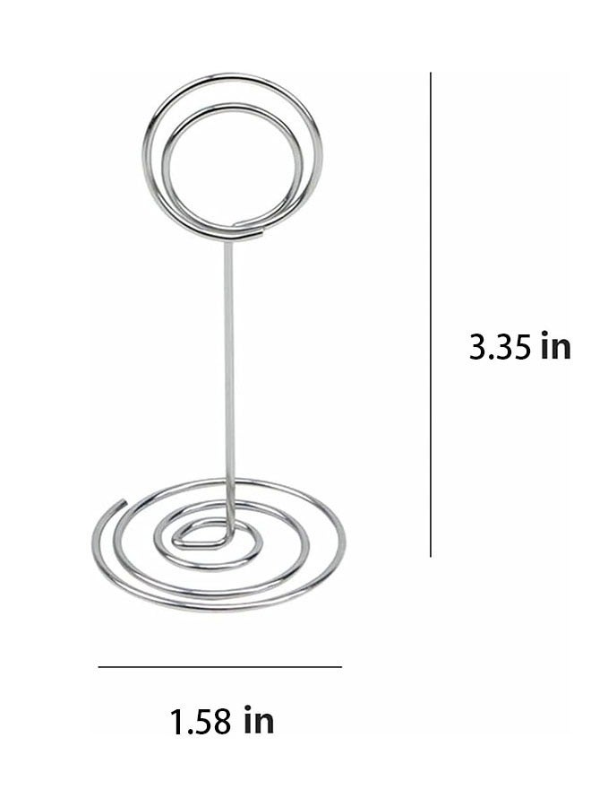 10pcs Table Number Holders, Silver Metal Stand Place Card Holder Table Memo Photo Picture Holder for Wedding Baby Shower, 3.35inch - Image 2