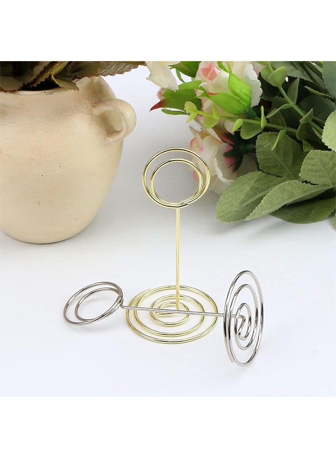 10pcs Table Number Holders, Silver Metal Stand Place Card Holder Table Memo Photo Picture Holder for Wedding Baby Shower, 3.35inch - Image 5