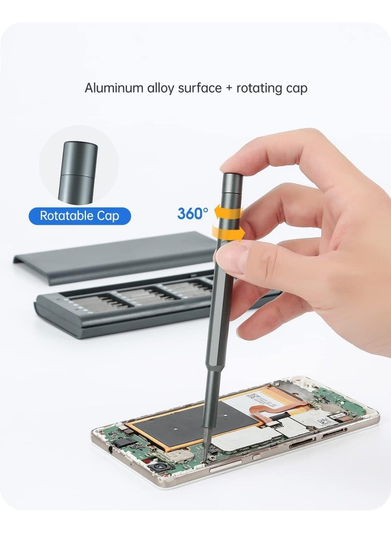 طقم مفكات براغي صغيرة، طقم مفك براغي صغير 24 في 1، مجموعة لقم مفك مغناطيسي، من مشبك معدني من الفولاذ مجموعة أدوات مفك براغي للجيب، مجموعة أدوات إصلاح - Image 3