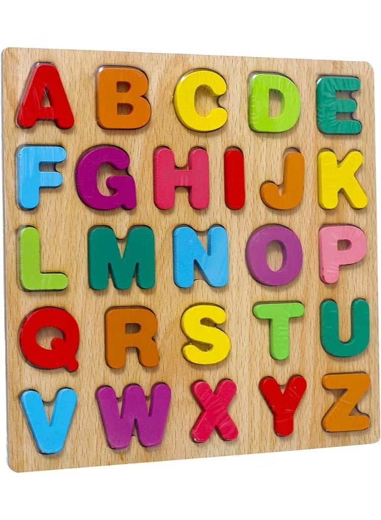 Pieces Wooden English Letter Toy 🧩 – Learn letters while having fun with hands-on play, perfect for kids 3+! - Image 1