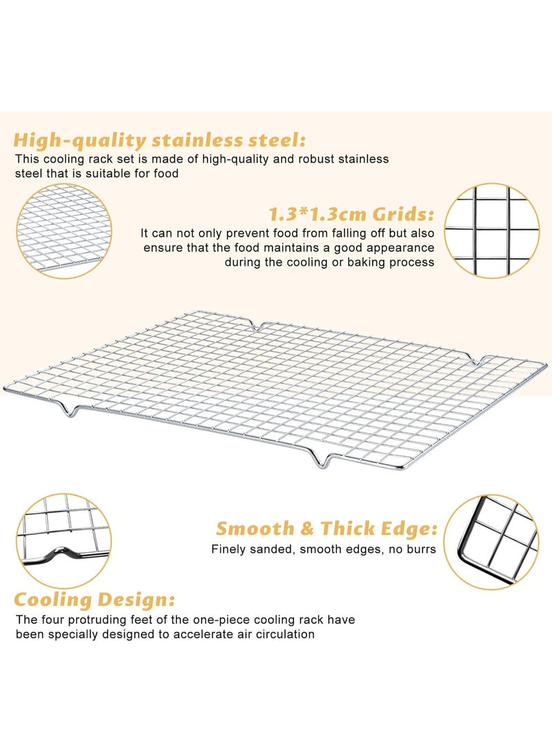 صينية خبز صينية خبز من  مع رفوف تبريد - صفائح بسكويت من الستيل الكربوني للخبز [2 ورقة + 2 رف]، صواني خبز غير لاصقة، مثالية للخبز والتحميص والمزيد، مقاس 17 × 11 × 0.5 انش - Image 4
