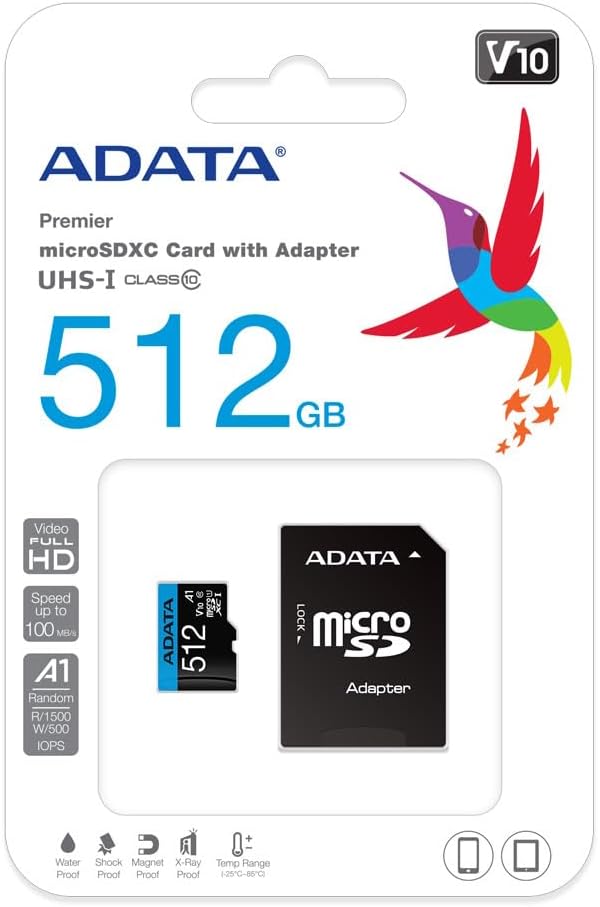 ADATA ADATA 512GB AData Premier microSDXC A1 UHS1 CL10 Memory Card wSD Adapter 85MBsec - Image 3