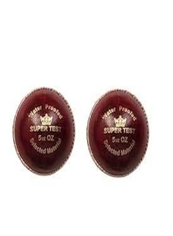 STRIVE FIT Cricket Ball Leather 2 Piece Professional Hand Stitching Seam Waterproof Coating Hard Season Ball for Practice and Tournament Club Matches (Jaguar Red) - Image 1