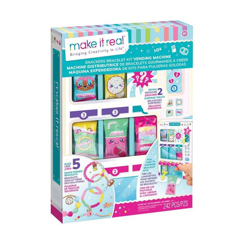 Make It Real طقم صنع أساور سناكيرز من ميك إت ريال - مجموعة ماكينة البيع (242 قطعة) - Image 1