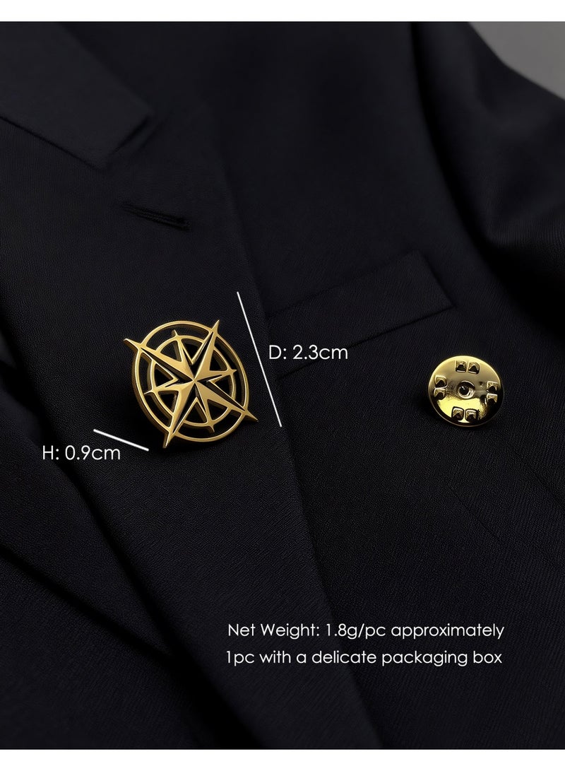 DB Innov. Pin Brooch, 1PC Golden Premium Shinny Stainless Steel Pin Brooch for Women Men Children, Lapel Pins Shirt Collar Brooch Buckle Lapel Pins Badge Suit Clip Accessory for Clothing Bags Jackets Shirts - Image 3