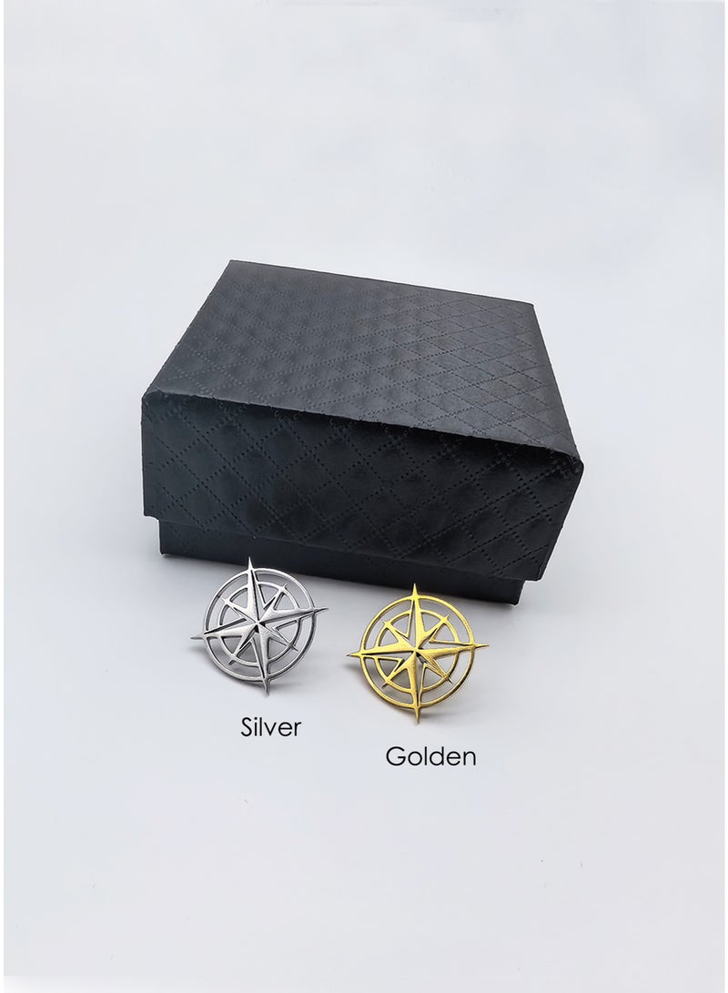 DB Innov. Pin Brooch, 1PC Golden Premium Shinny Stainless Steel Pin Brooch for Women Men Children, Lapel Pins Shirt Collar Brooch Buckle Lapel Pins Badge Suit Clip Accessory for Clothing Bags Jackets Shirts - Image 4