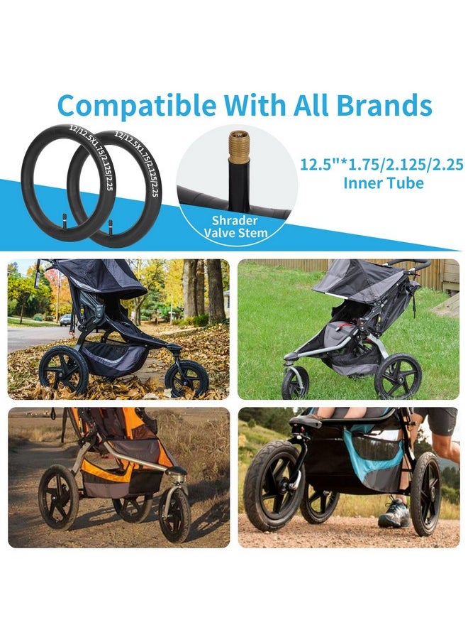 RUTU - 2 Pack 12.5X1.75/2.125/2.25 Front Wheel Replacement Inner Tubes Compatible With Kid Bicycle Go Jogging Bob Stroller Tire Tube Revolution Se/Pro/Flex/Su - Image 1