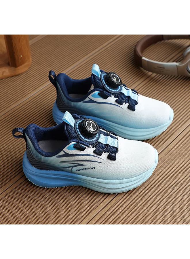 Warrior Kids Sports Shoes Boys Big Kids Comfortable Lightweight Running Shoes Wz-c376t Beige Light Blue Dark Blue Size 35 - Image 4